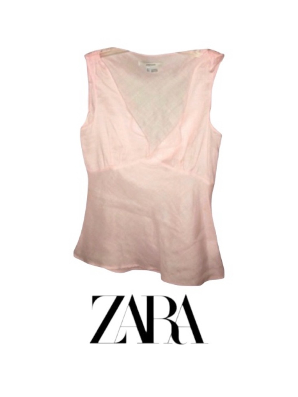 ZARA 100% Ramie Blouse